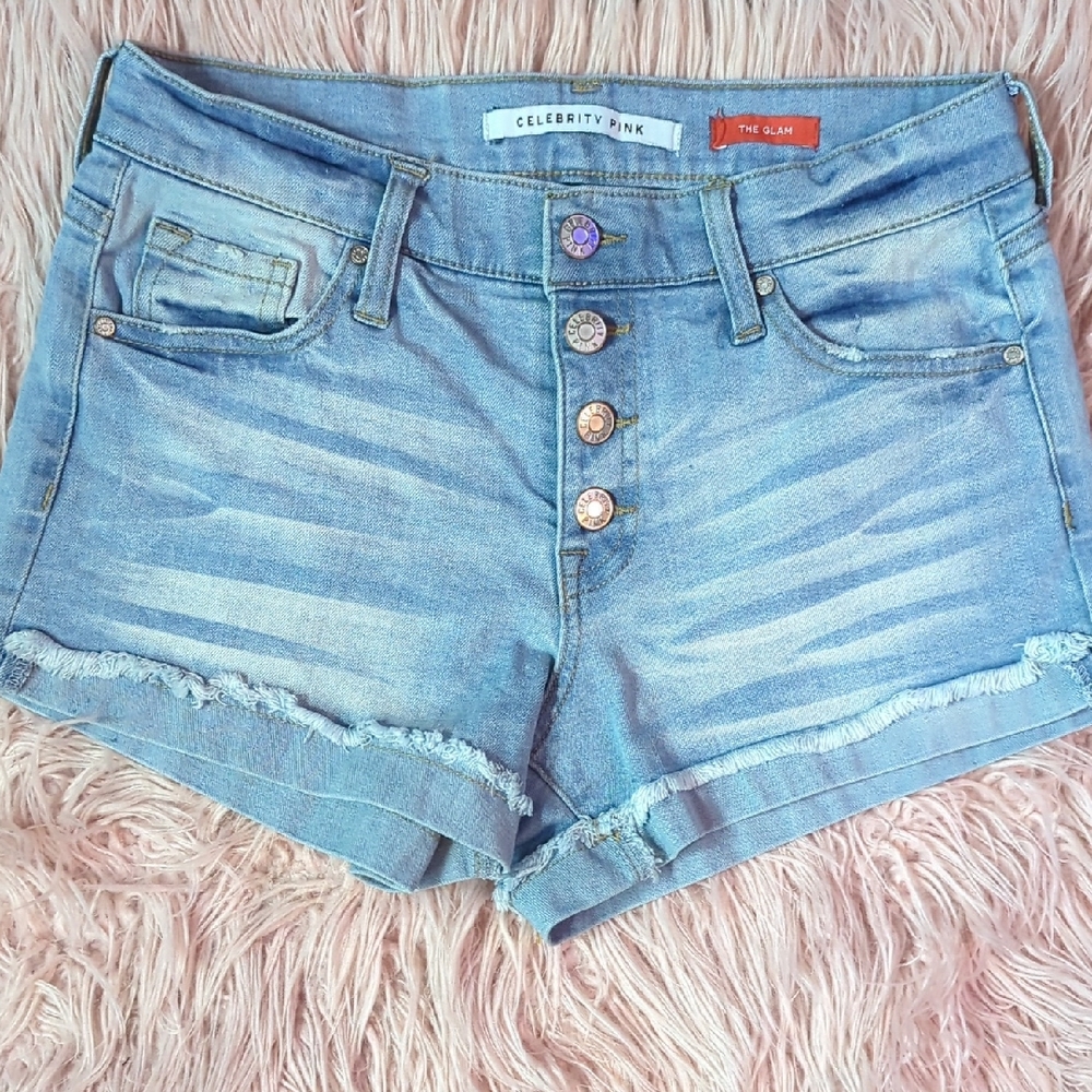 Celebrity Pink Women's Faded Blue Jean Shorts
